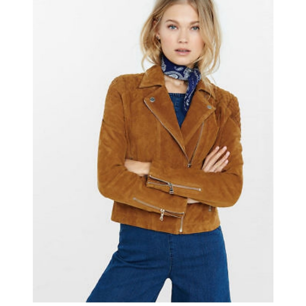 Express Moto Leather Jacket SZ Medium